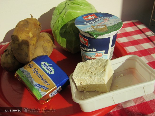 Creier Pane, Piure cu Varza si Parmezan, Salsa