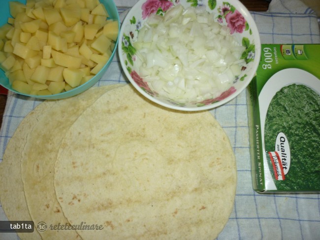 Wrap (Lipie Mexicana) cu Spanac si Cartofi