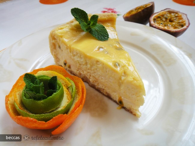 Cheesecake cu Mango, Fructul Pasiunii si Suc de Citrice