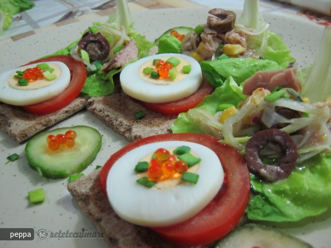 Salata de Ton pe Biscuiti de Secara Spelta