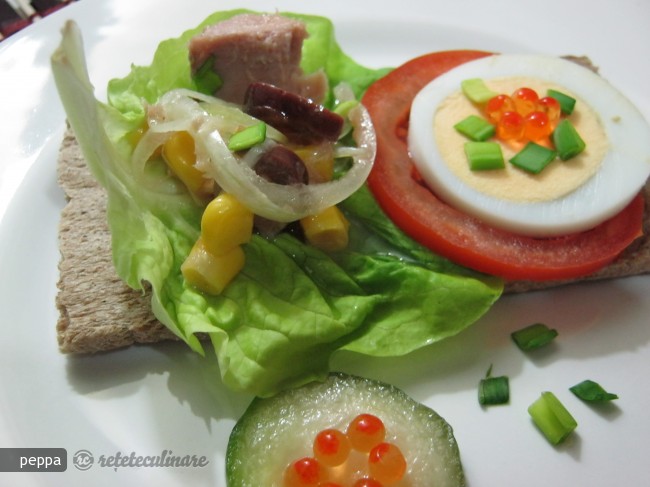 Salata de Ton pe Biscuiti de Secara Spelta