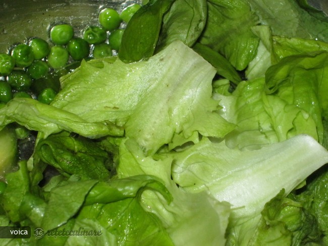 Piept de Pui cu Salata si Mazare
