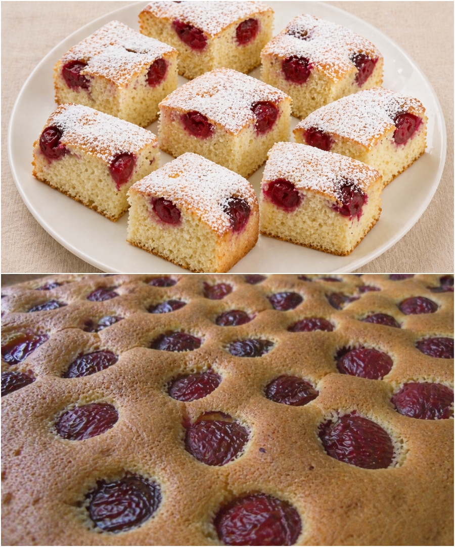 Prajitura Puf cu Cirese