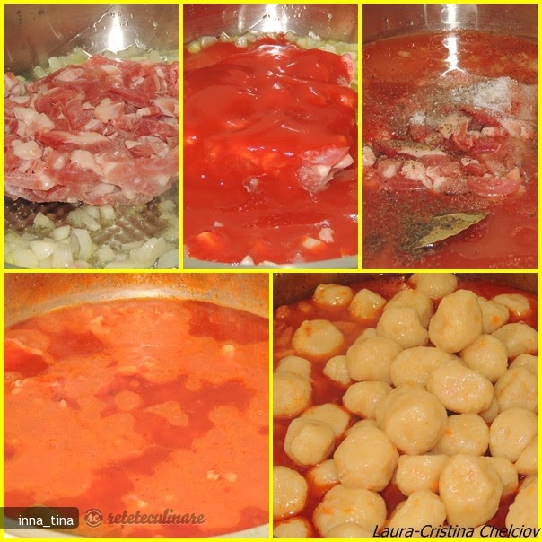 Gnocchi cu Morcovi si Cartofi (facuti in Casa) in Sos Tomat
