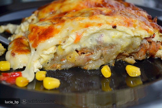 Gratin cu Rulouri din Foi de Orez cu Umplutura