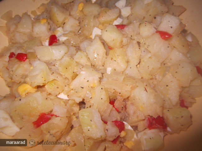 Salata de Cartofi cu Ceapa Oparita.
