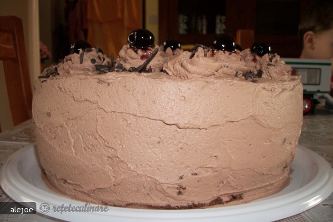 Tort cu Crema de Ciocolata si Visine