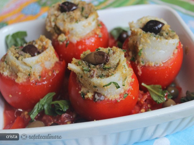 Rosii Umplute cu Fileuri de Peste si Pesmet Aromatizat