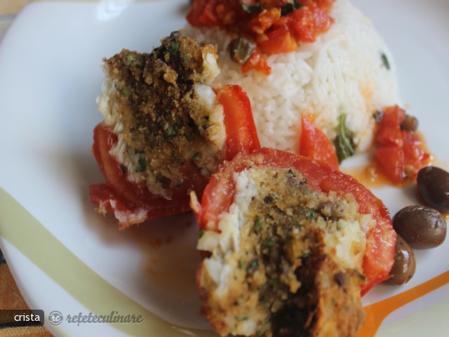 Rosii Umplute cu Fileuri de Peste si Pesmet Aromatizat