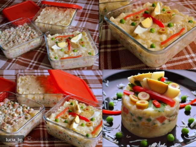 Salata de Legume cu Piure de Cartofi
