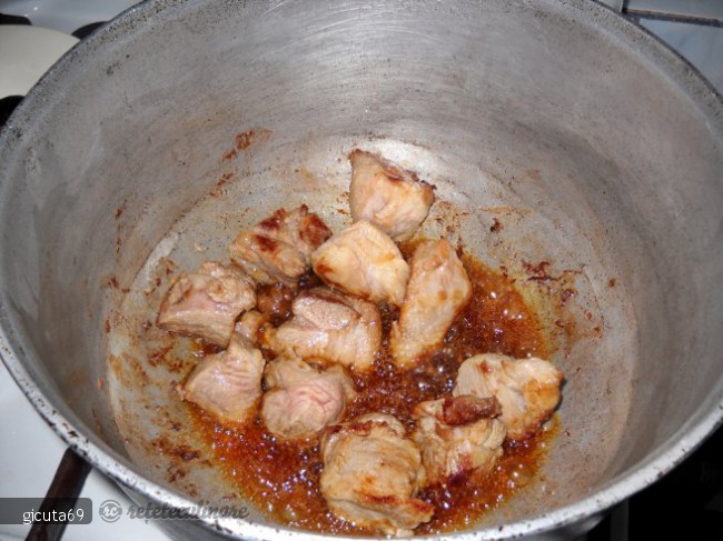Tocanita de porc cu ceapa si ardei copt
