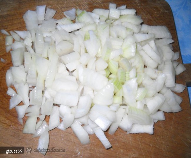 Tocanita de porc cu ceapa si ardei copt