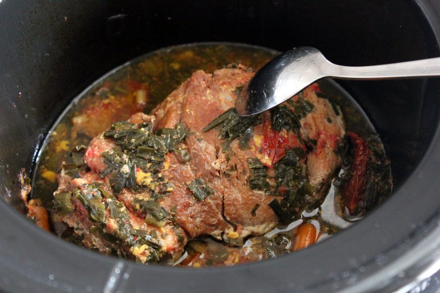 Pulpa de porc, in sos de ceapa si leurda