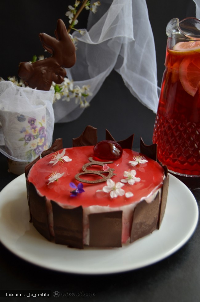 Tort Passion, cu Ciocolata si Jeleu de Hibiscus