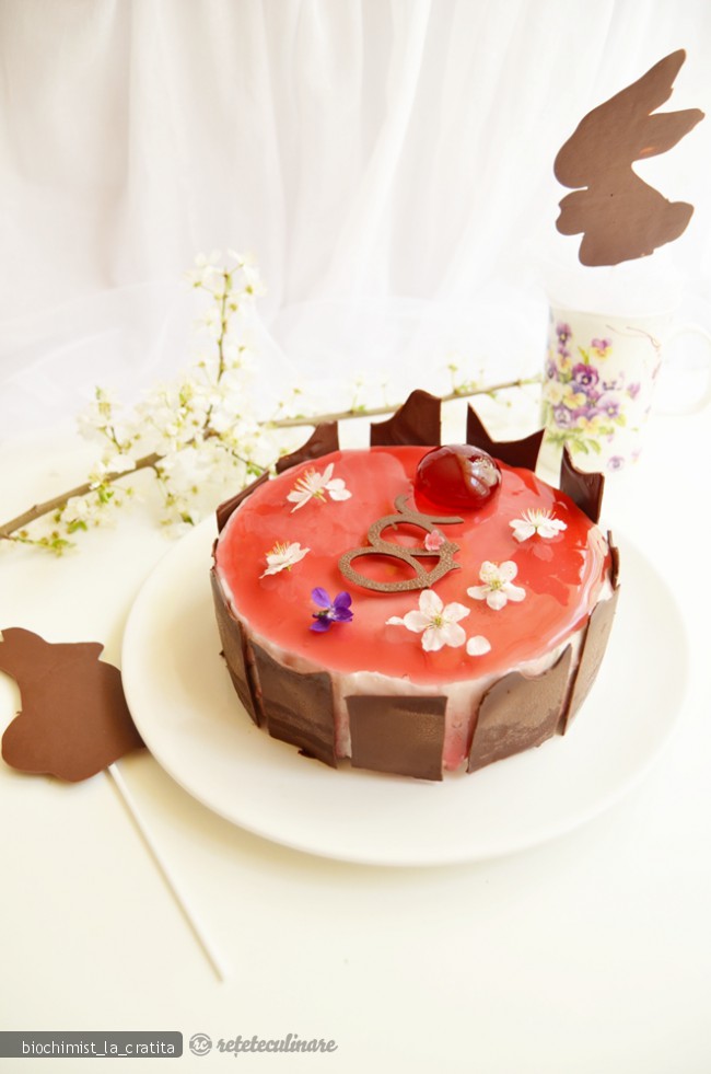 Tort Passion, cu Ciocolata si Jeleu de Hibiscus