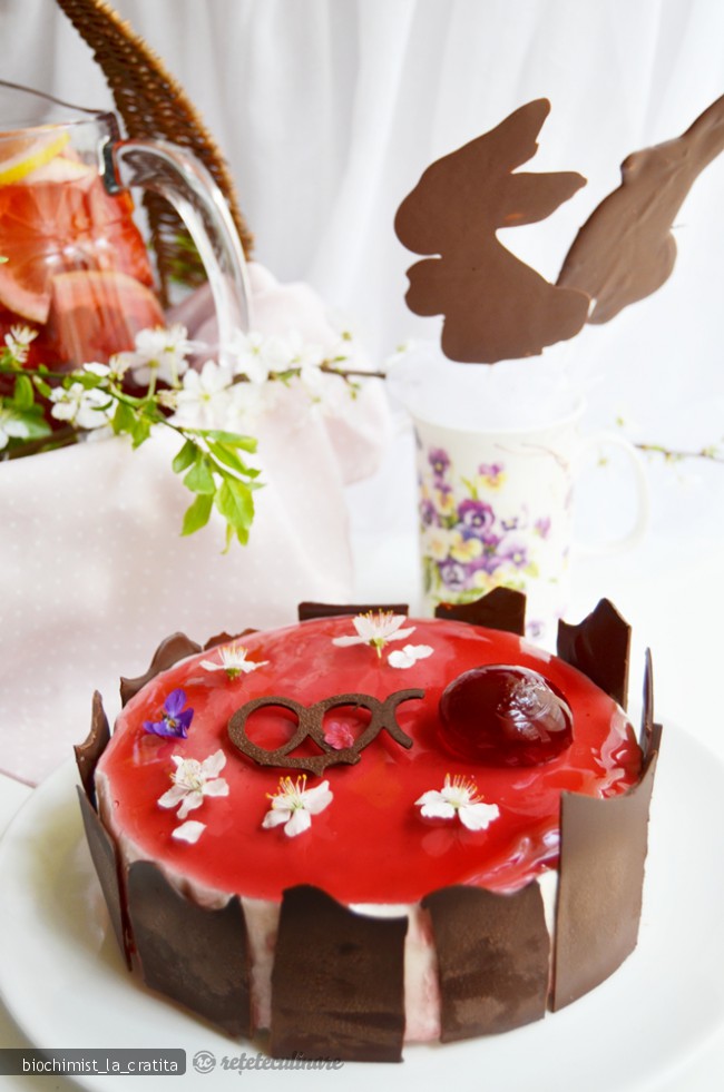 Tort Passion, cu Ciocolata si Jeleu de Hibiscus