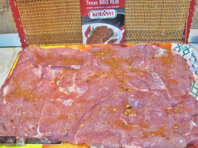 Friptura de porc umpluta cu ficatei ,cu garnitura de varza dulce si cartofi