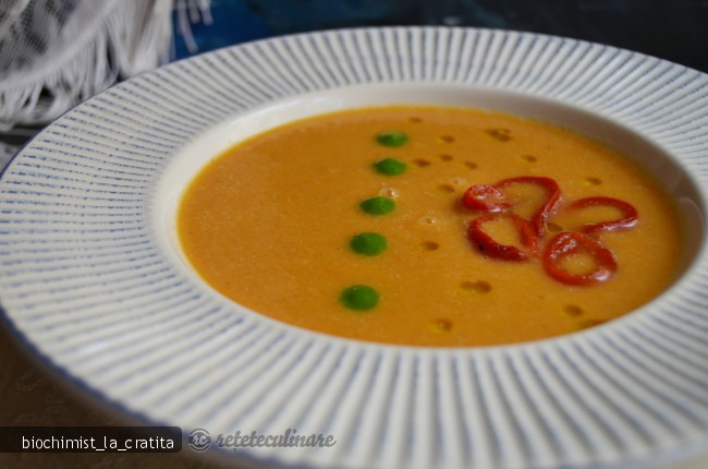 Supa de Linte si Ardei Copt - de post, pregatita cu blenderul Oster