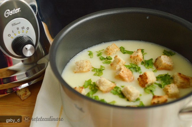Supa Crema de Conopida cu Usturoi - de post, pregatita cu blenderul Oster