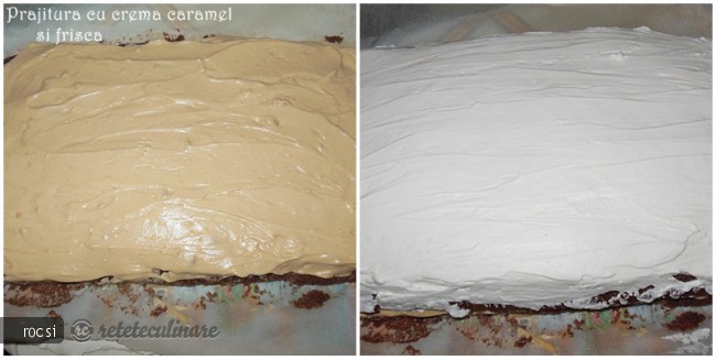Prajitura cu crema caramel si frisca