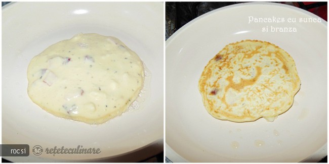 Pancakes cu sunca si branza