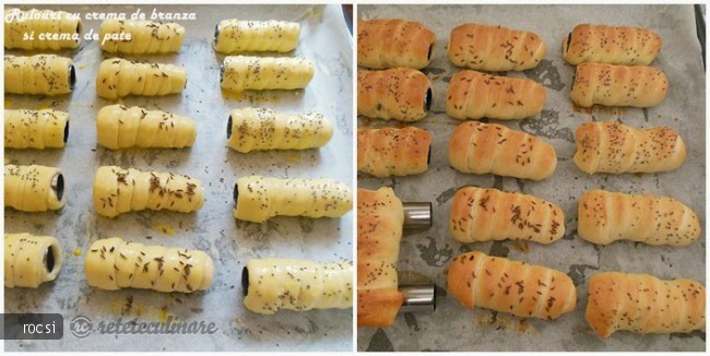 Rulouri cu crema de branza si crema de pate