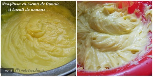 Prajitura cu crema de lamaie si bucati de ananas