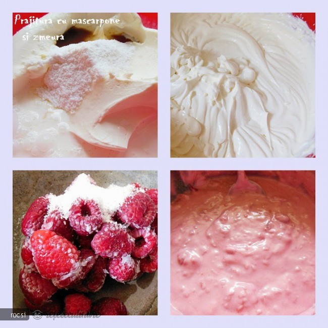Prajitura cu mascarpone si zmeura