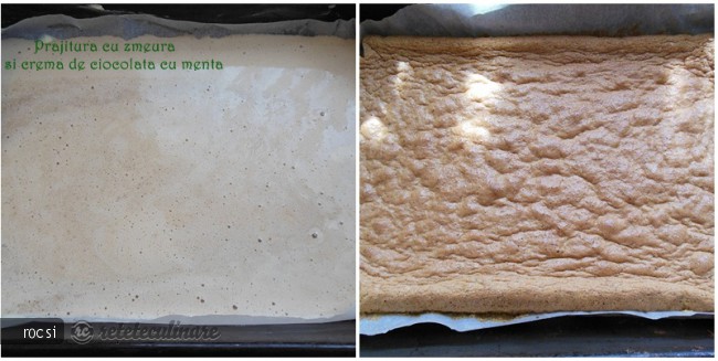 Prajitura cu zmeura si crema de ciocolata cu menta