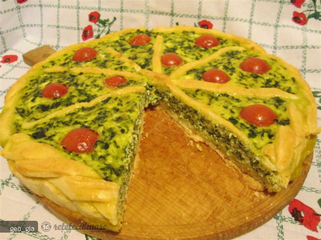 Tarta cu Spanac, Branza si Rosii Cherry