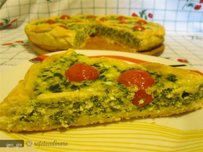 Tarta cu Spanac, Branza si Rosii Cherry
