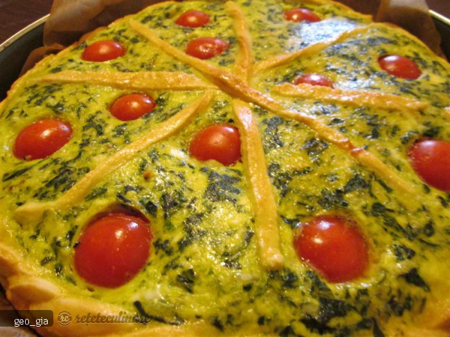 Tarta cu Spanac, Branza si Rosii Cherry