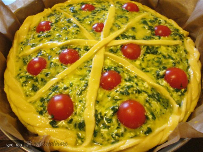 Tarta cu Spanac, Branza si Rosii Cherry