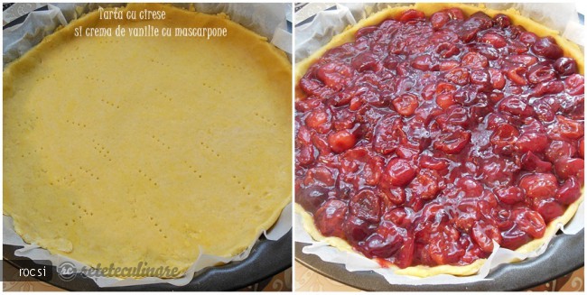 Tarta cu cirese si crema de vanilie cu mascarpone