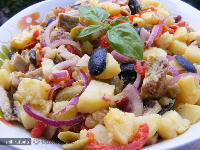 Salata de Cartofi (cu Resturi de Friptura)