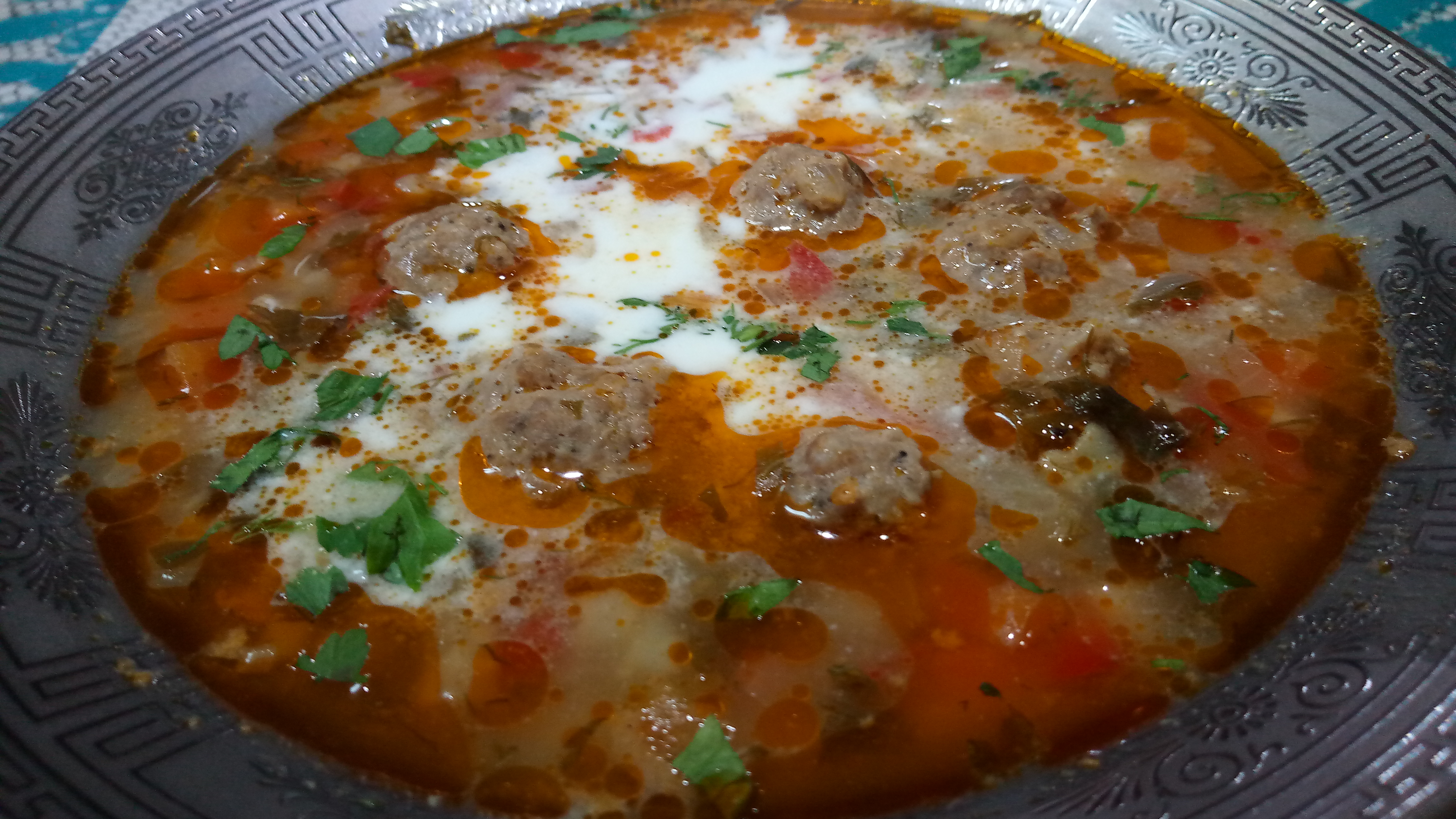 Ciorba moldoveneasca de perisoare, cu legume proaspete, ca la mama acasa..!