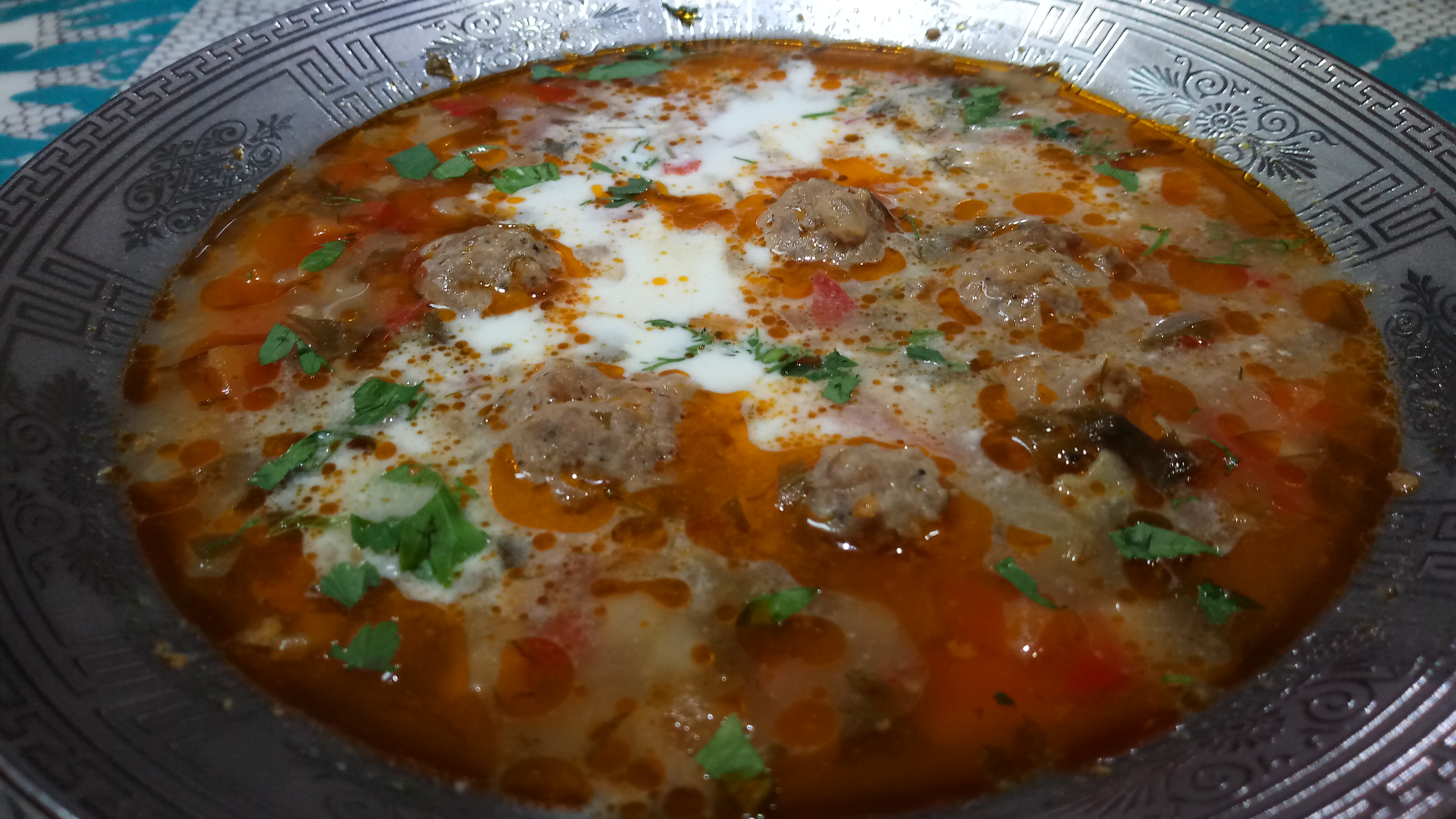 Ciorba moldoveneasca de perisoare, cu legume proaspete, ca la mama acasa..!
