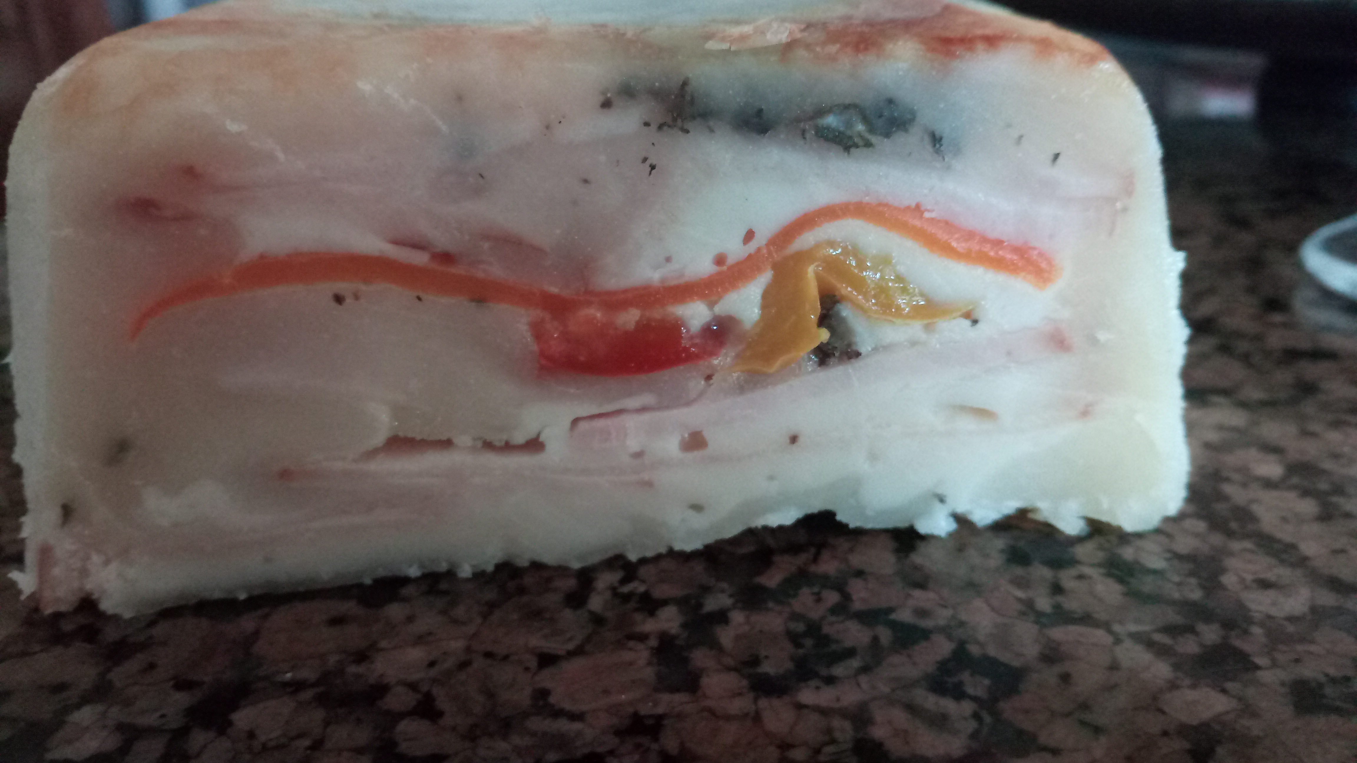Terina cu legume, cascaval si sunca afumata din piept de curcan