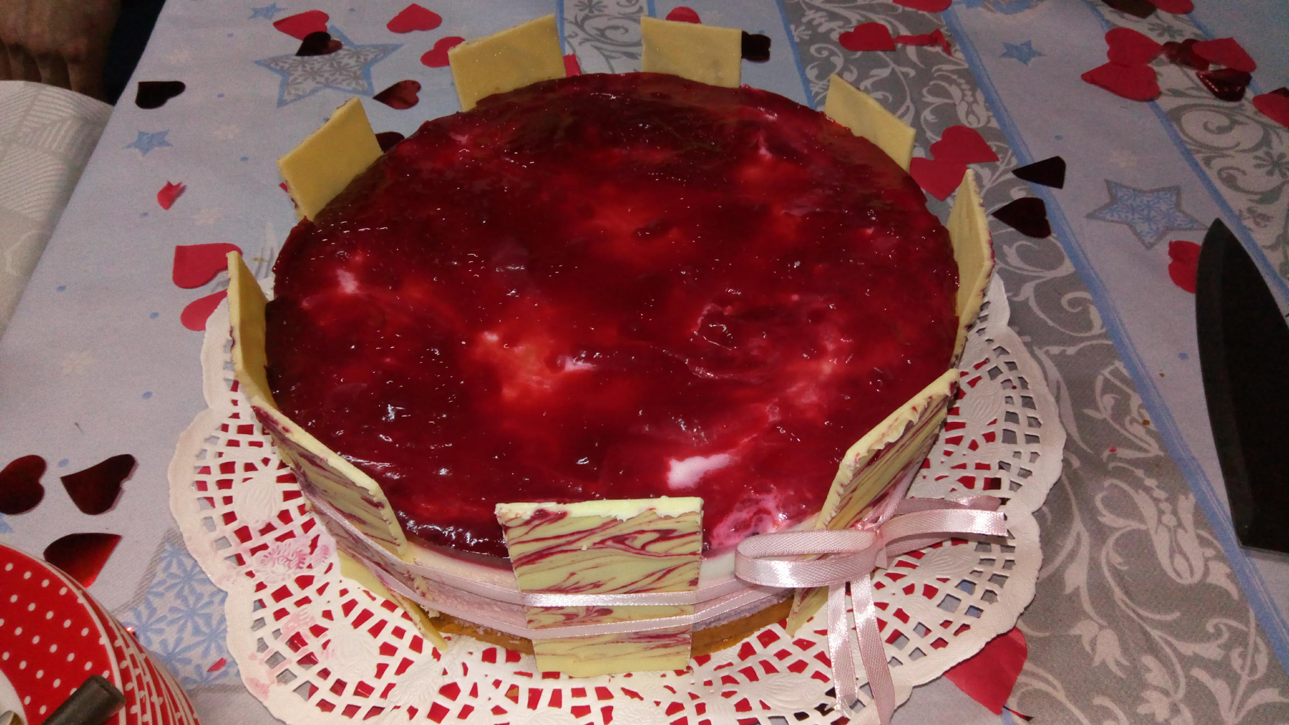 Entremet cu ricotta si zmeura