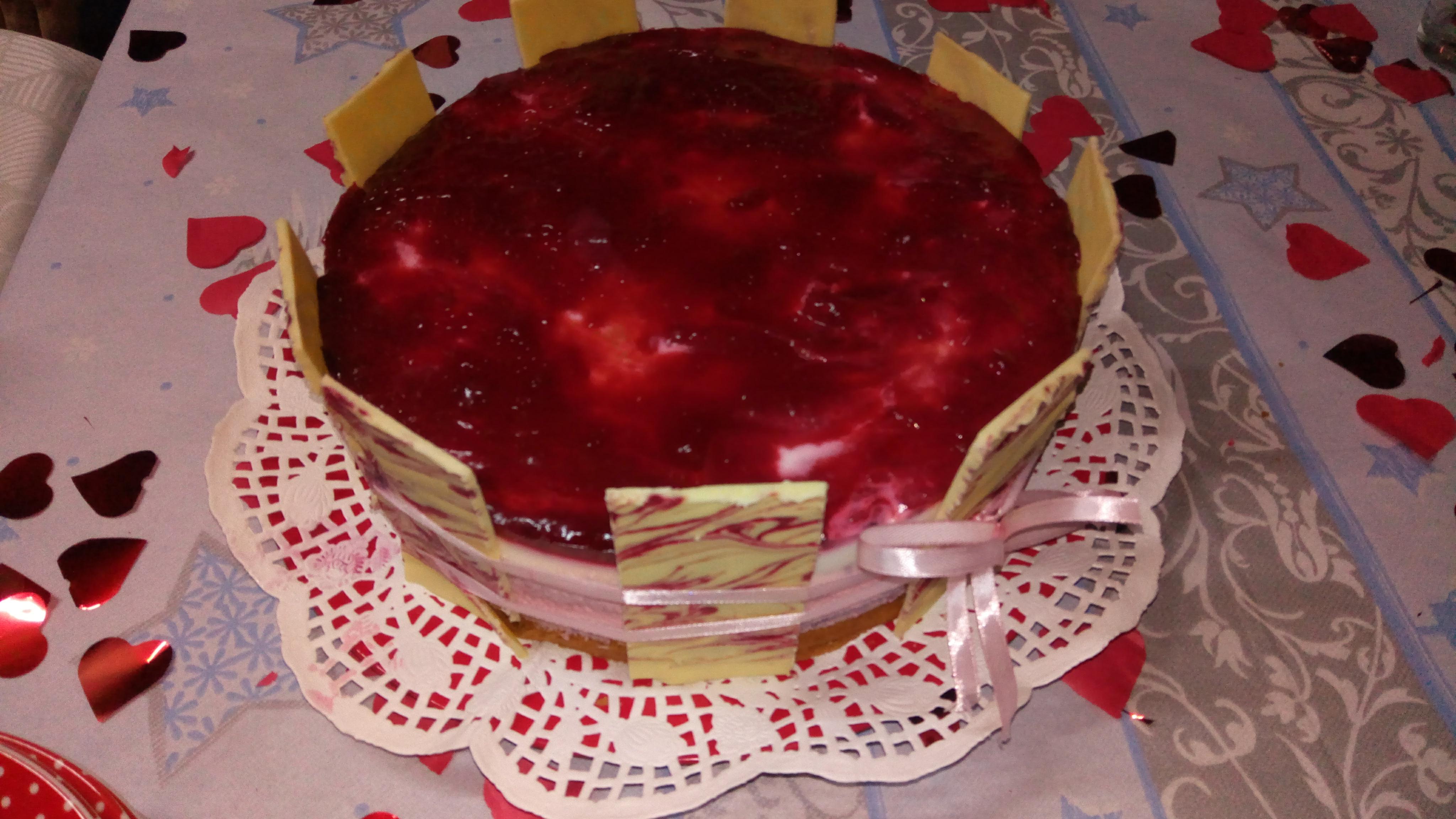 Entremet cu ricotta si zmeura