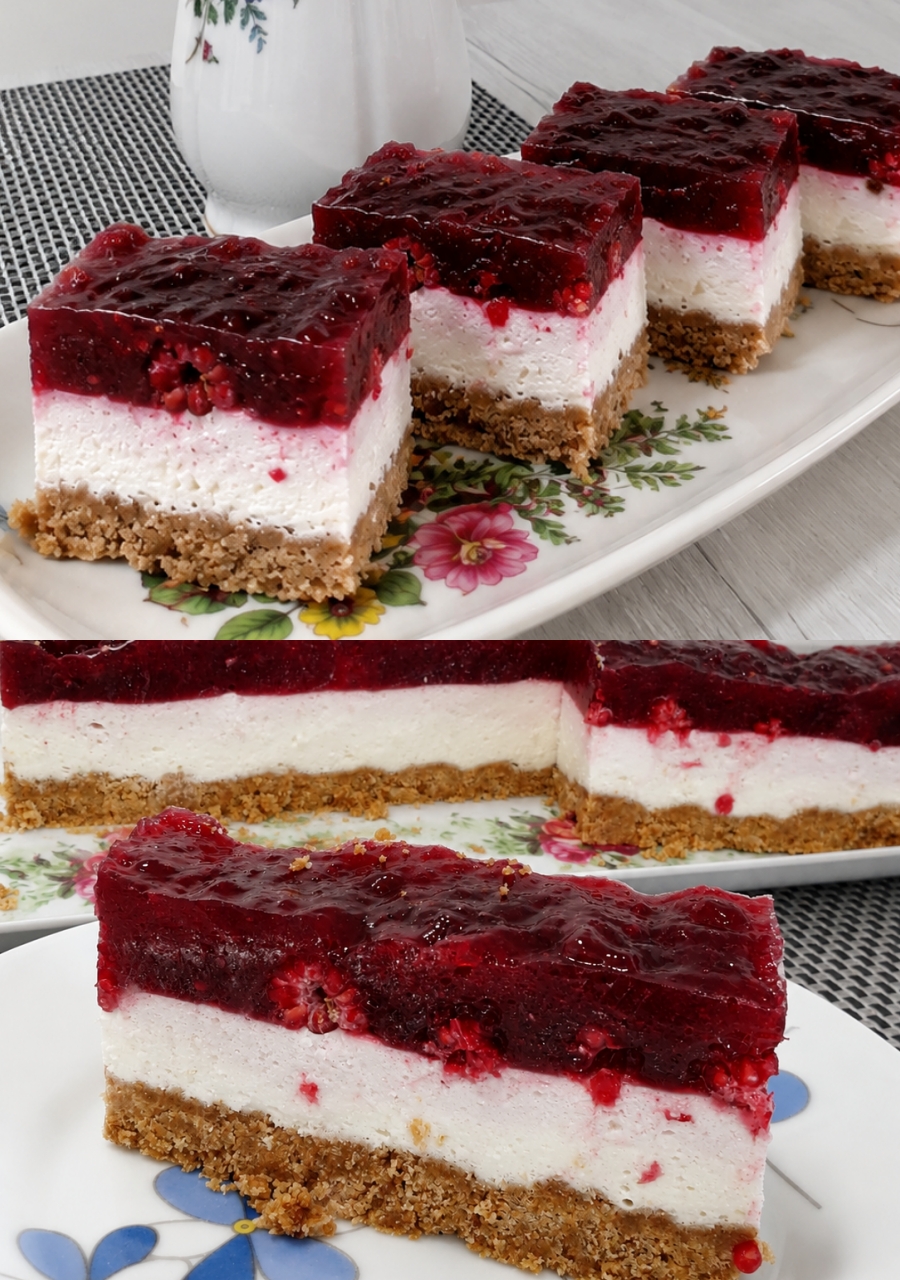 Cheesecake cu zmeura fara coacere