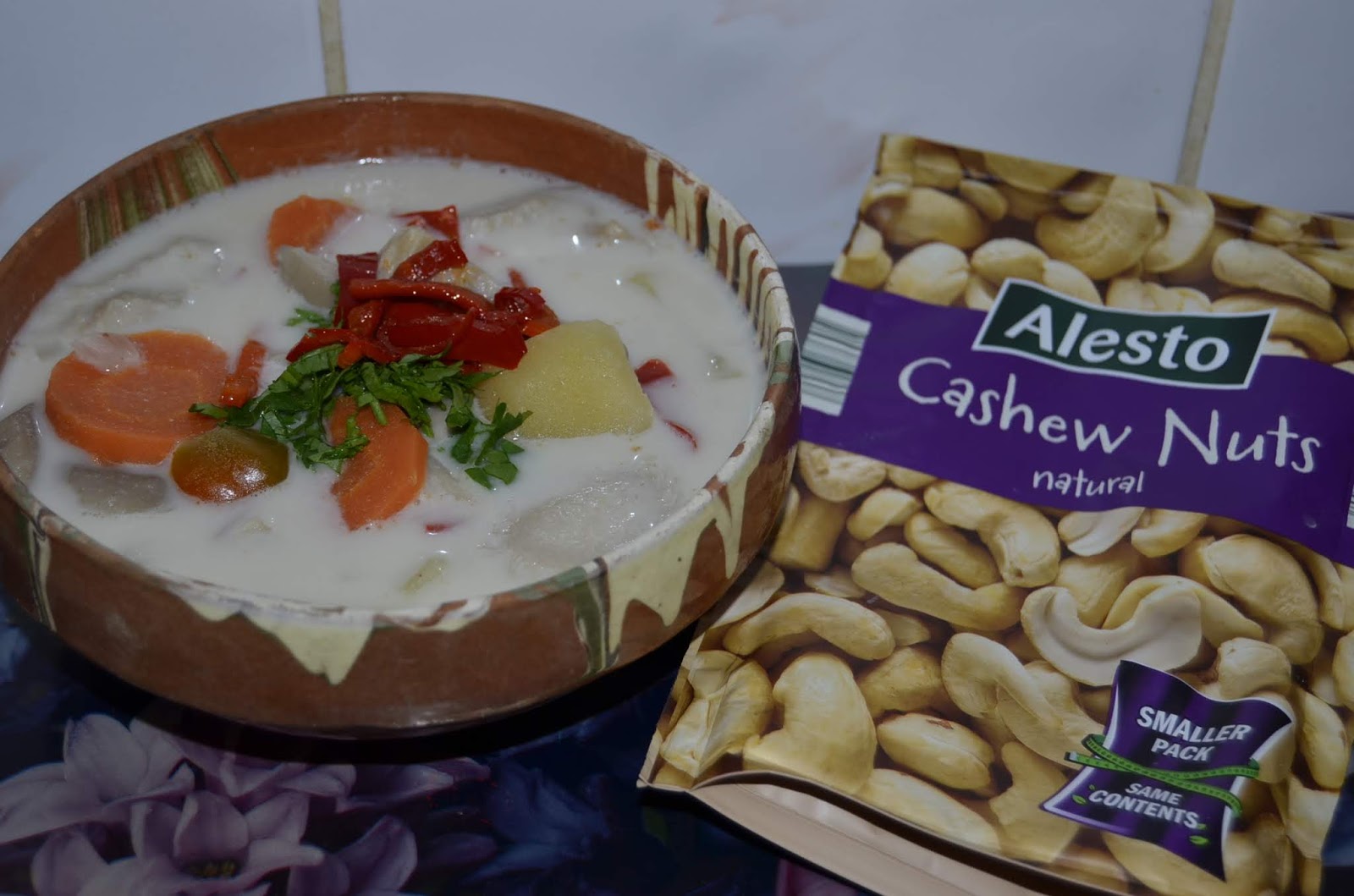 Supa de legume cu lapte de caju-reteta de post