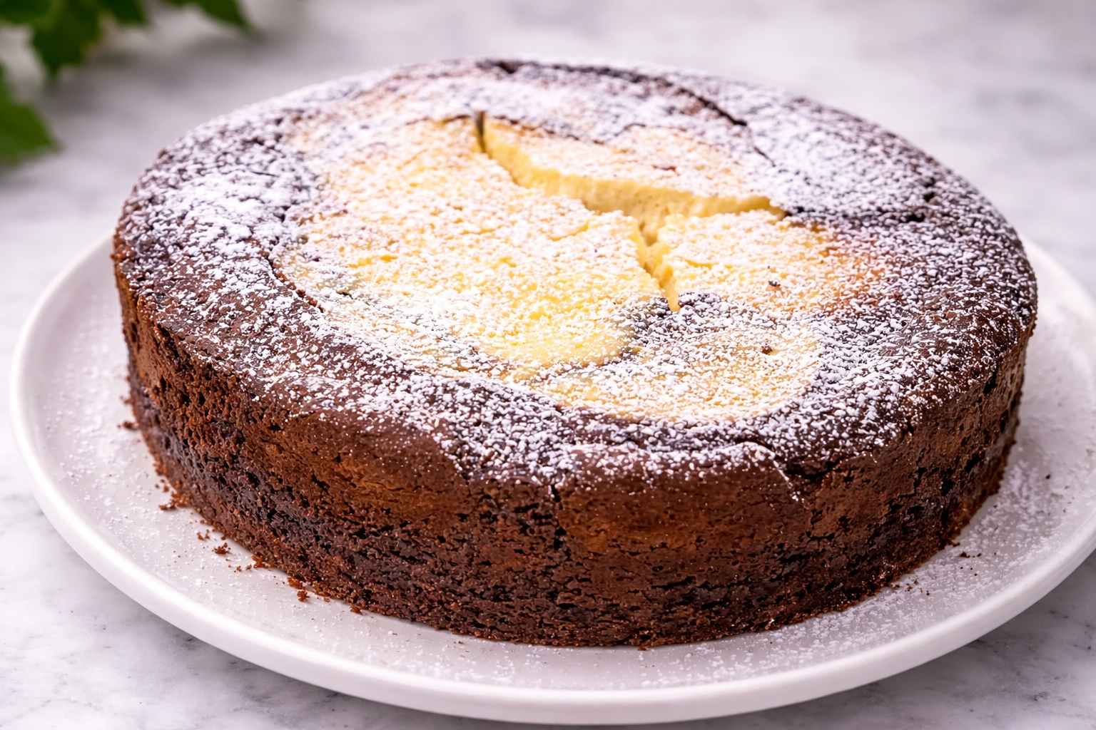 Cheesecake cu aroma de vanilie si blat ciocolatos