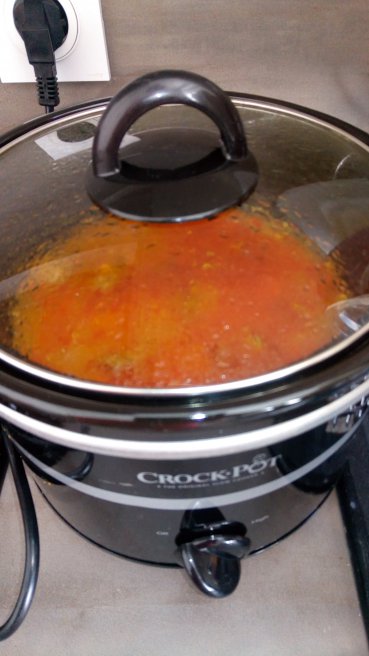 Fasole cu carnati afumati la slow cooker Crock Pot