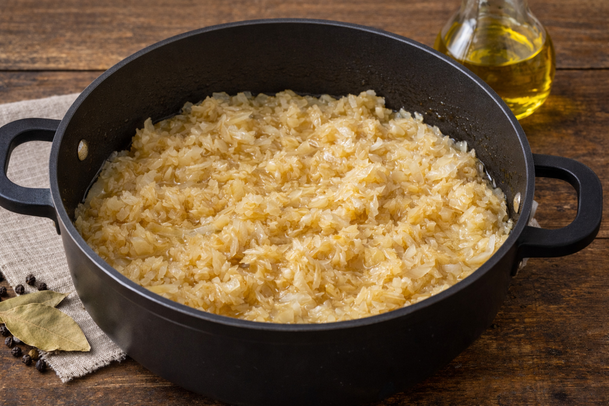 Varza calita din varza murata - preparata fara carne, cu ceapa si bulion