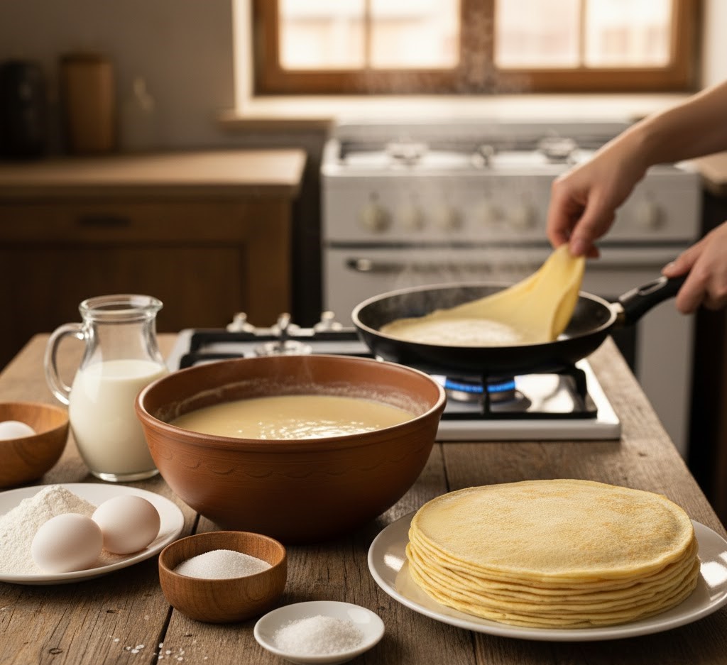 Clatite banatene la cuptor - un desert traditional, cremos si satios