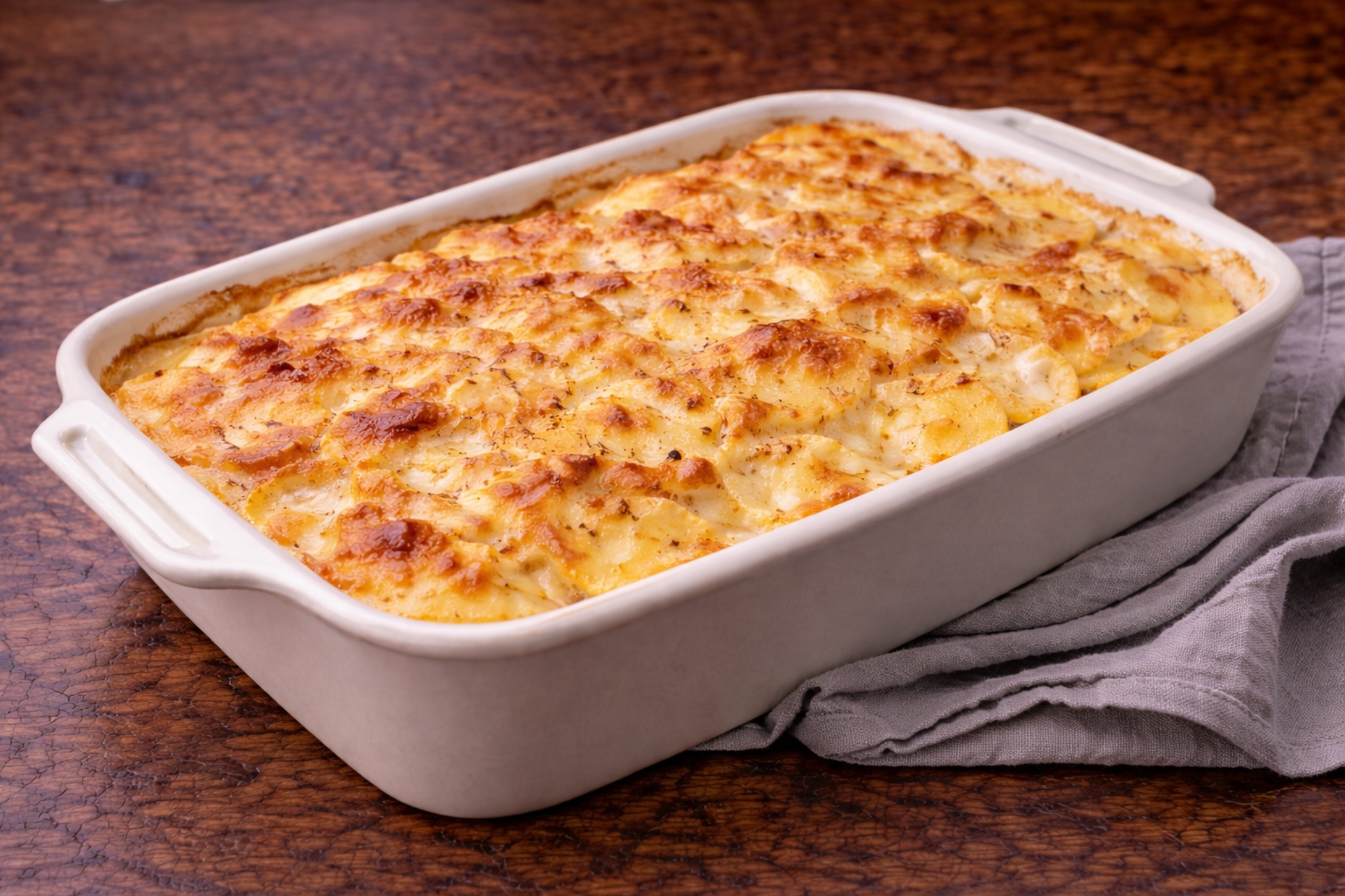 Cartofi gratinati la cuptor - un preparat simplu si satios