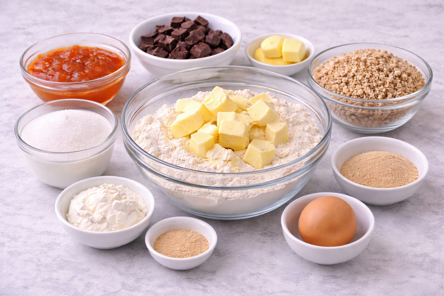 Zserbo (Gerbeaud) -  prajitura clasica cu foi fragede cu drojdie