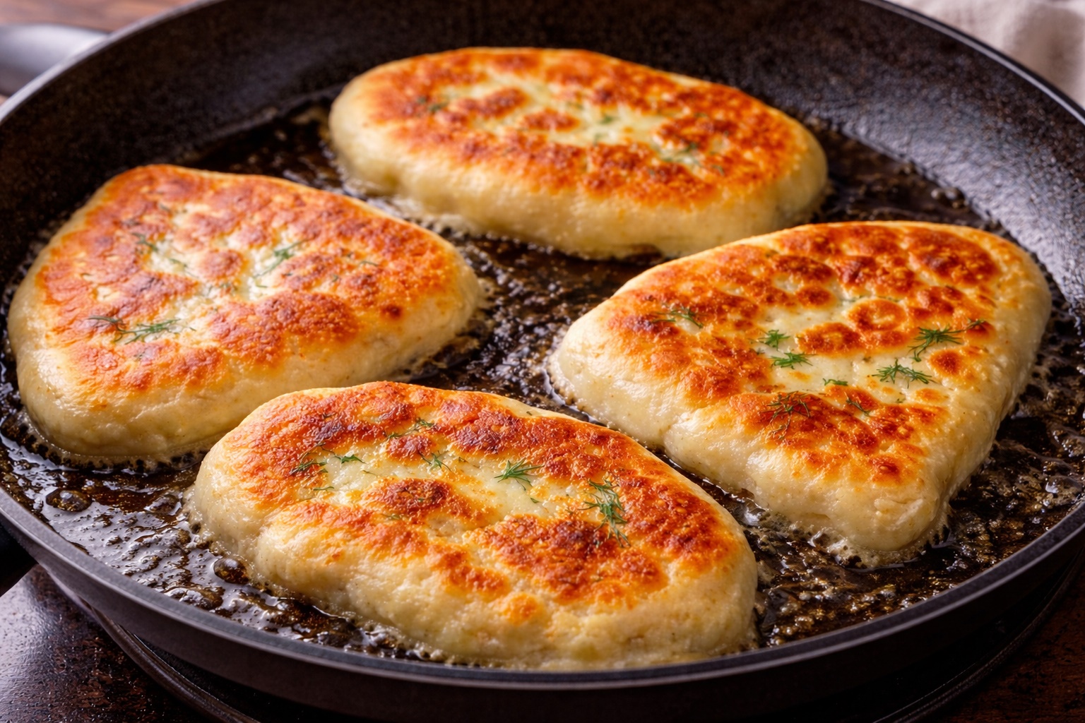 Placinte pufoase cu telemea si marar