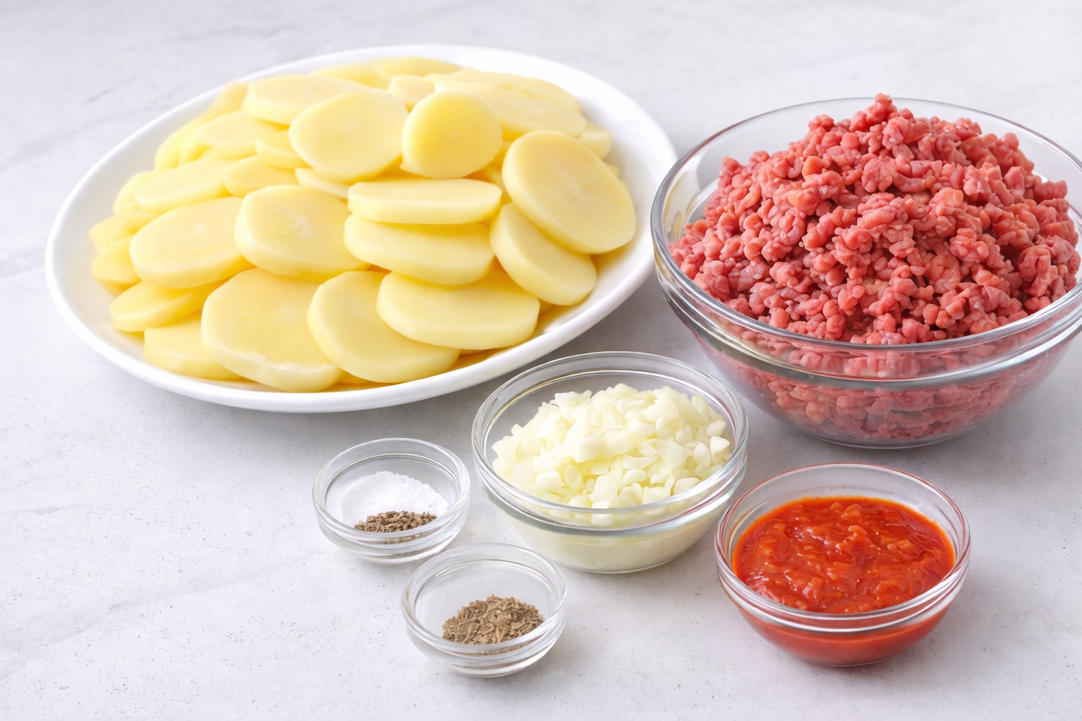 Musaca de cartofi cu carne tocata